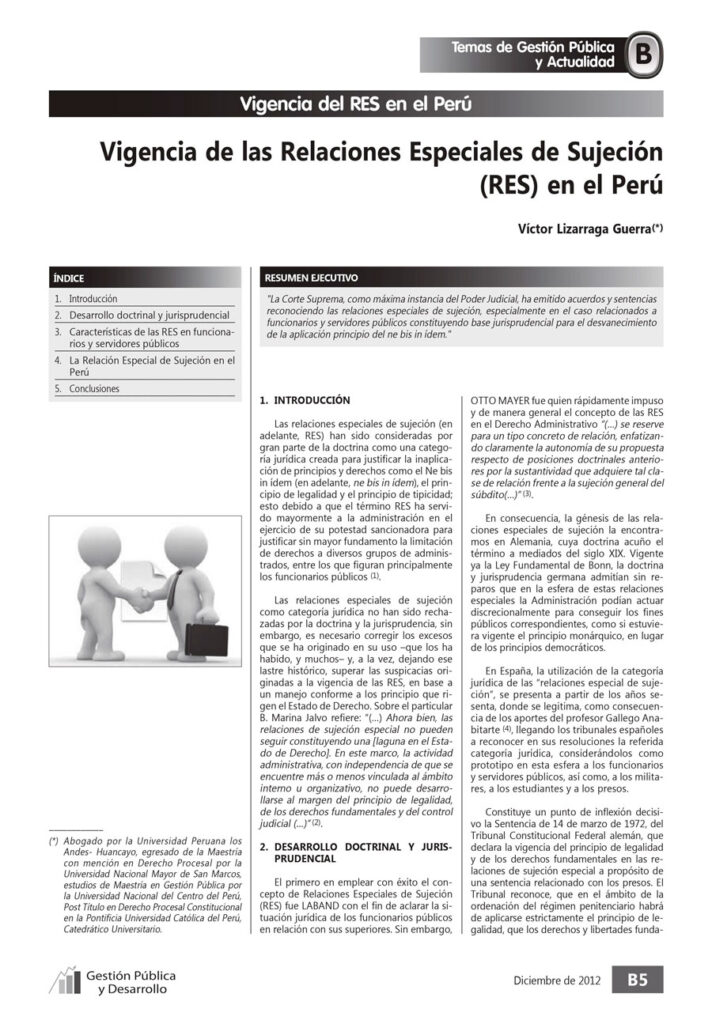 VIGENCIA DE LAS RELACIONES ESPECIALES DE SUJECIÓN (RES) EN EL PERÚ 12 0001 6 1